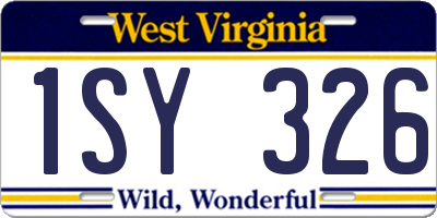 WV license plate 1SY326