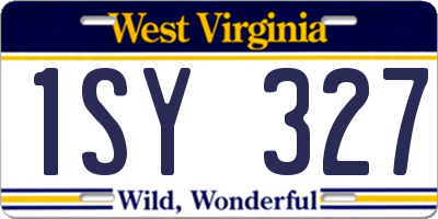 WV license plate 1SY327