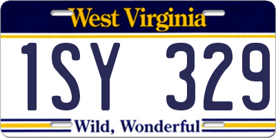 WV license plate 1SY329