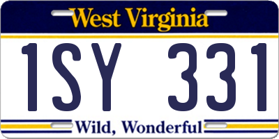 WV license plate 1SY331