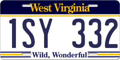 WV license plate 1SY332