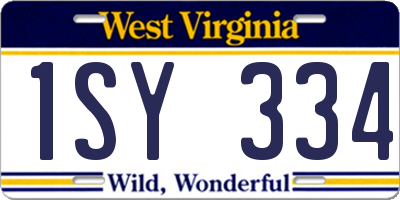 WV license plate 1SY334