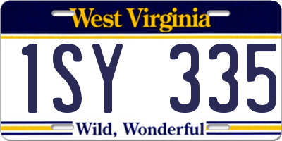 WV license plate 1SY335