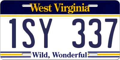 WV license plate 1SY337