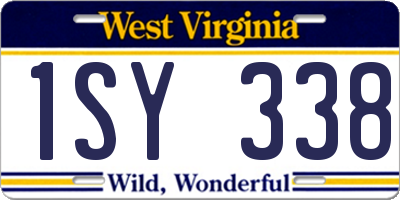 WV license plate 1SY338