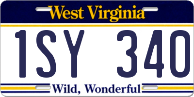 WV license plate 1SY340