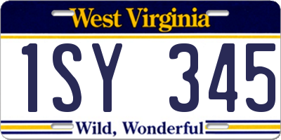 WV license plate 1SY345