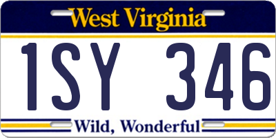 WV license plate 1SY346