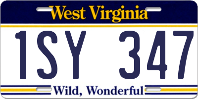 WV license plate 1SY347