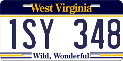 WV license plate 1SY348