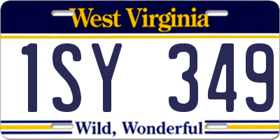 WV license plate 1SY349