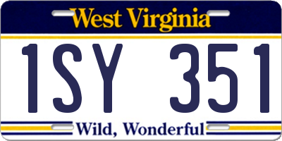 WV license plate 1SY351