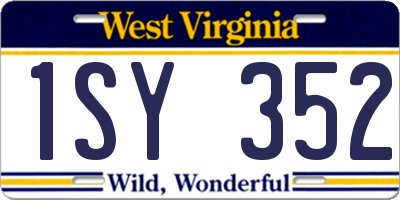 WV license plate 1SY352