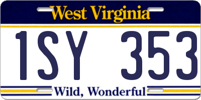 WV license plate 1SY353