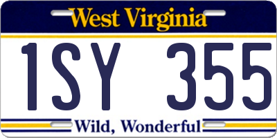 WV license plate 1SY355
