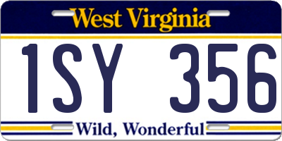 WV license plate 1SY356