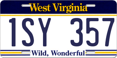 WV license plate 1SY357