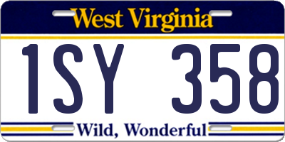 WV license plate 1SY358