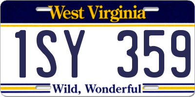WV license plate 1SY359