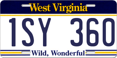 WV license plate 1SY360