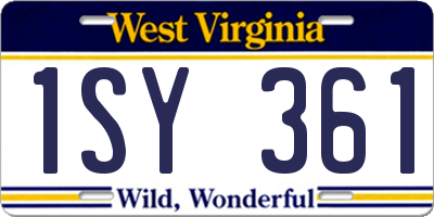 WV license plate 1SY361