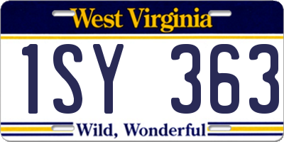 WV license plate 1SY363