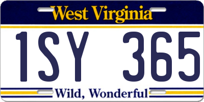 WV license plate 1SY365