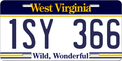 WV license plate 1SY366