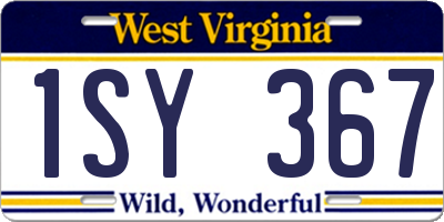 WV license plate 1SY367
