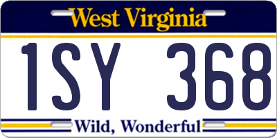 WV license plate 1SY368