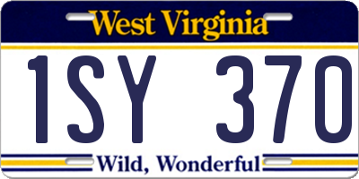 WV license plate 1SY370