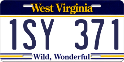 WV license plate 1SY371