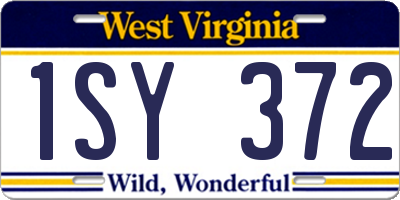 WV license plate 1SY372