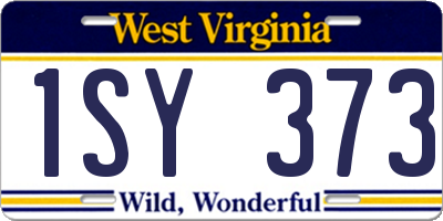 WV license plate 1SY373