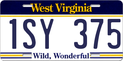 WV license plate 1SY375