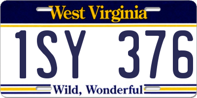WV license plate 1SY376