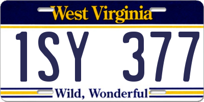 WV license plate 1SY377
