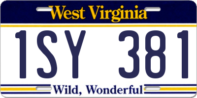 WV license plate 1SY381