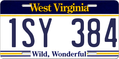 WV license plate 1SY384
