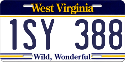 WV license plate 1SY388