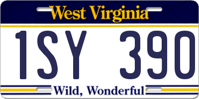 WV license plate 1SY390
