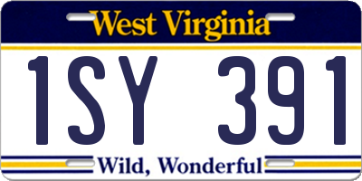 WV license plate 1SY391