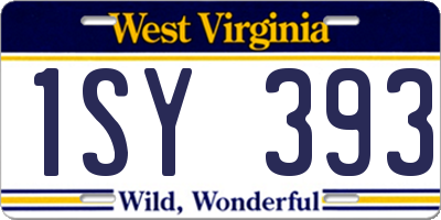 WV license plate 1SY393