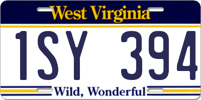 WV license plate 1SY394