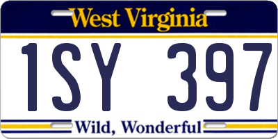 WV license plate 1SY397