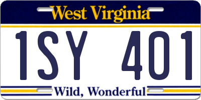 WV license plate 1SY401