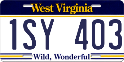 WV license plate 1SY403