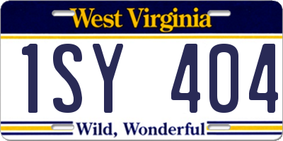 WV license plate 1SY404