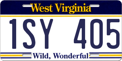 WV license plate 1SY405