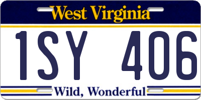 WV license plate 1SY406